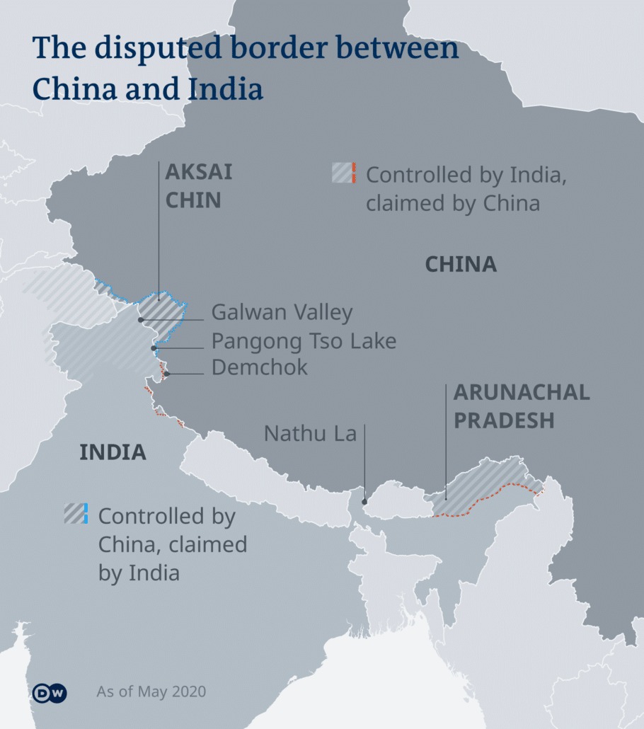Disputed border between India and china